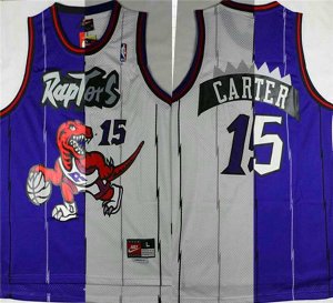 Maillot De Basket Toronto Raptors Vince Carter 15 Engrener Violet et Blanc Splits